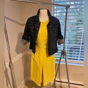 Banana Republic dress and stretch denim jacket